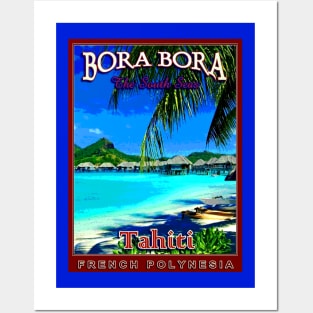 Vintage Travel Poster - Tahiti Bora Bora Posters and Art